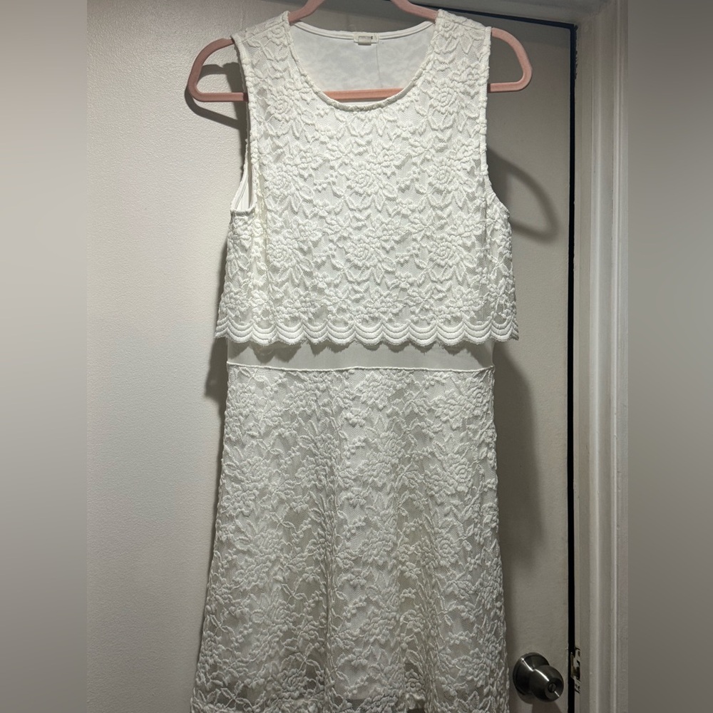 Garage White Lace & Mesh dress